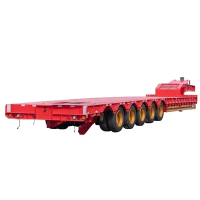 60tons 3axles 고정된 거시대 로브보이 접힌 수압 램프 낮은 베드 트레일러