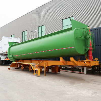 마력 351-450hp 4 축 U형 60톤 끝 덤프 트레일러 팅퍼 반 트럭 트레일러