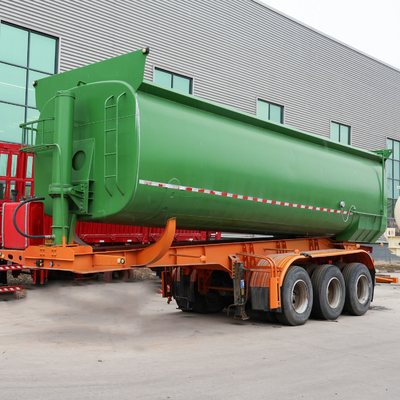 마력 351-450hp 4 축 U형 60톤 끝 덤프 트레일러 팅퍼 반 트럭 트레일러