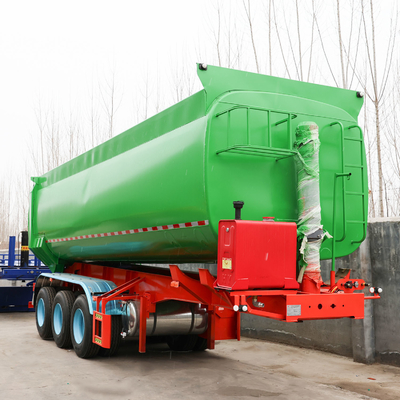 마력 351-450hp 4 축 U형 60톤 끝 덤프 트레일러 팅퍼 반 트럭 트레일러