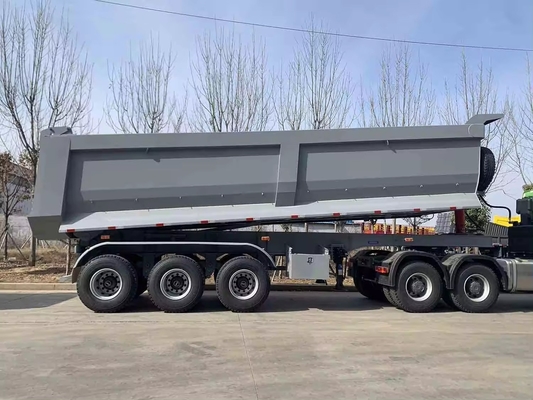 50t 60t 4 Axles 중량 부대 측면 알루미늄 후면 30 50 60ton 수압 반 트럭 덤프 트레일러