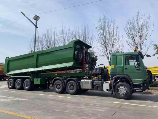 50t 60t 4 Axles 중량 부대 측면 알루미늄 후면 30 50 60ton 수압 반 트럭 덤프 트레일러