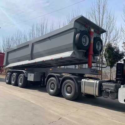 50t 60t 4 Axles 중량 부대 측면 알루미늄 후면 30 50 60ton 수압 반 트럭 덤프 트레일러