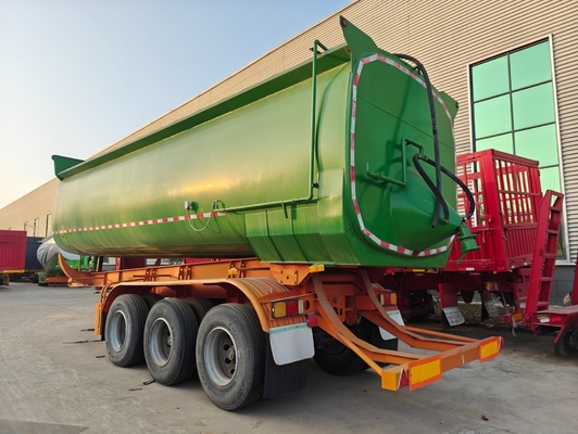50t 60t 4 Axles 중량 부대 측면 알루미늄 후면 30 50 60ton 수압 반 트럭 덤프 트레일러