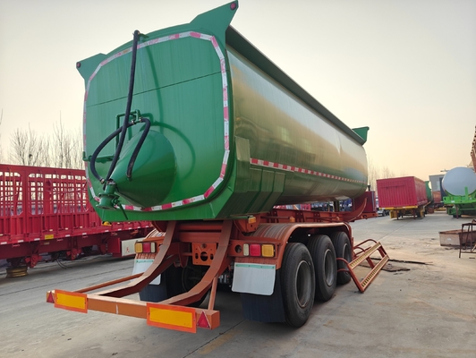 50t 60t 4 Axles 중량 부대 측면 알루미늄 후면 30 50 60ton 수압 반 트럭 덤프 트레일러