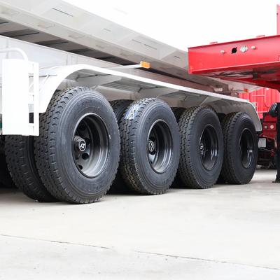 351-450hp 반 파이프 후방 덤프 트럭 트레일러 팅퍼 반 트레일러 4 축 40cbm 80tons