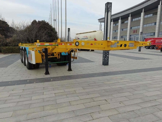 3 축 40FT 스켈레톤/ 평면 컨테이너 반 트레일러와 8000-9000mm 휠 베이스