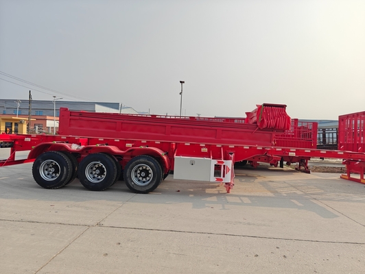 50 80 톤 배송 컨테이너 운송 트럭 평면 트레일러 반트레일러 40 FT 20 FT 2 3 4 축 평면 트레일러