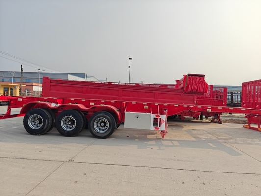 50 80 톤 배송 컨테이너 운송 트럭 평면 트레일러 반트레일러 40 FT 20 FT 2 3 4 축 평면 트레일러
