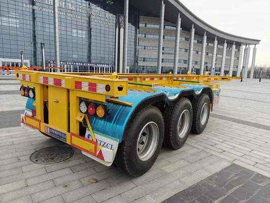 레프 스프링 서스펜션 40FT 컨테이너 골격 반 트레일러 12 타이어