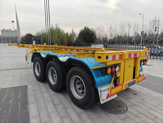 ISO/TS16949 인증 40FT 3 축 평면 반 트레일러 프레임 스켈레톤 트럭 트레일러