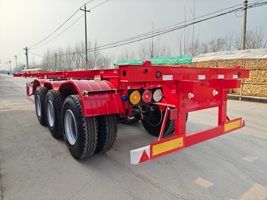 ISO/TS16949 인증 40FT 3 축 평면 반 트레일러 프레임 스켈레톤 트럭 트레일러