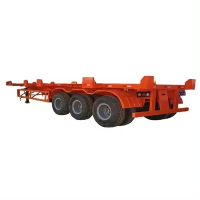 ISO/TS16949 인증 40FT 3 축 평면 반 트레일러 프레임 스켈레톤 트럭 트레일러