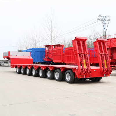 3 축 40FT 100t 중량 낮은 침대 Dolly Lowboy Wabco 브레이킹 밸브를 위한 반 트레일러