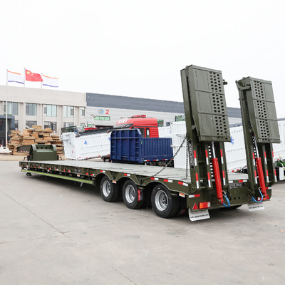 8000~9000mm 휠 베이스 3 액스 40t 50t 60t 100t 거시 목 로브보이 로브 베드 반 트레일러