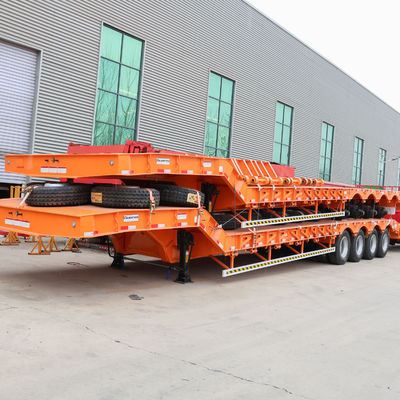 BPW/Fuwa Axles Steel Low Loader Excavator 운송용 낮은 침대 반 트럭 트레일러