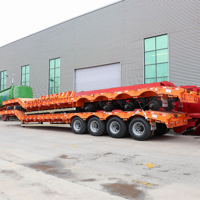 BPW/Fuwa Axles Steel Low Loader Excavator 운송용 낮은 침대 반 트럭 트레일러