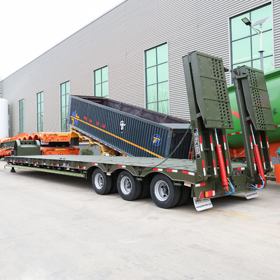 BPW/Fuwa Axles Gooseneck Lowboy 낮은 침대 반 트레일러