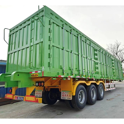 중량 50mt 3 Axle Gooseneck Tri-Axle 창고 울타리 화물 운송 반 트레일러