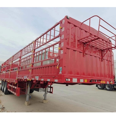 13000*2500*3250mm 2 축 3 축 케이지 사이드 워어 Semi Drop Log Fence 밴 박스 화물 트레일러