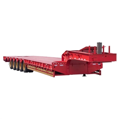 60tons 3axles 고정된 거시대 로브보이 접힌 수압 램프 낮은 베드 트레일러