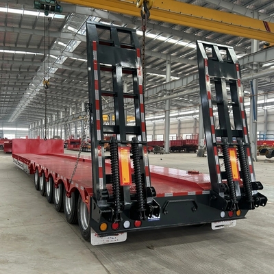 40 FT 3 Axle Leaf Spring Suspension 80톤의 화력 용량을 위한 낮은 침대 반 트레일러