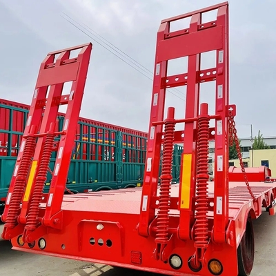 40 FT 3 Axle Leaf Spring Suspension 80톤의 화력 용량을 위한 낮은 침대 반 트레일러