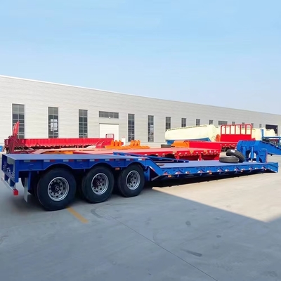40 FT 3 Axle Leaf Spring Suspension 80톤의 화력 용량을 위한 낮은 침대 반 트레일러