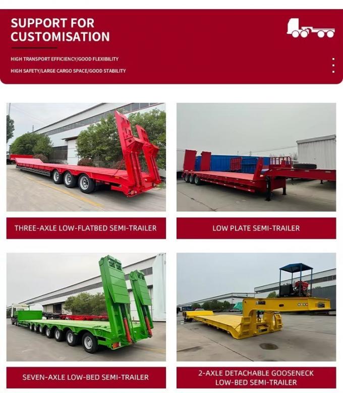 China′ S Best Seller Hot Sale 3 Axles 4 Axles Low Bed Semi Trailers